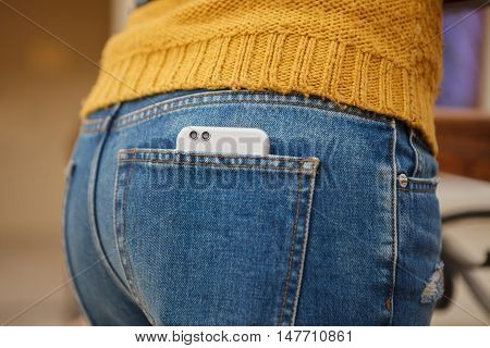 Dual Lens Camera Phone In Jeans Pocket
