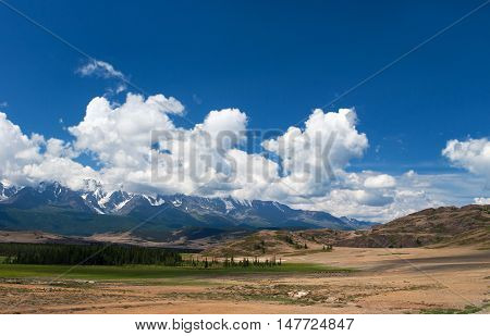 Altay mountains and Kuray steppe in Russia