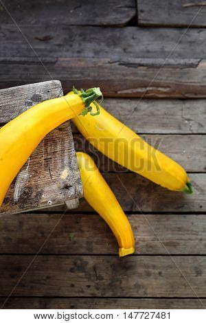 Zucchini and cucurbit. Autumn harvest in a home pantry