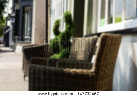 Beaconsfield, England - June 2016: Chairs For Sale Outside A Shop In The Old Town Out Of Focus.