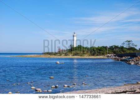 View at the lighthouse Lange Erik at the northern point of the swedish island Oland in the Baltic Sea