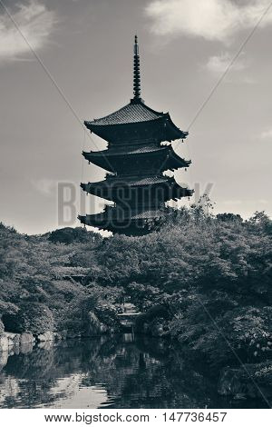 Toji Temple with historical building and garden in Kyoto, Japan.