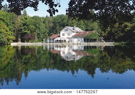 Stubenweiher, Germany, September 15, 2016: At the Stubenweiher (living room pond) in Germany.