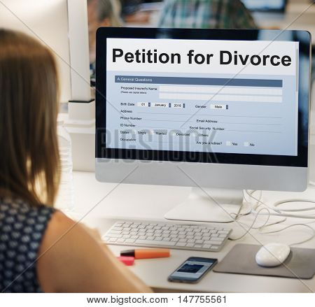 Petition Divorce Arguing Conflict Despair Breakup Concept