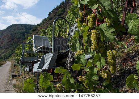 Famous train rail in German Wineyard Region Moselle River Winningen 3