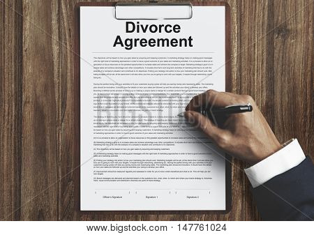 Divorce Agreement Decree Document Break up Concept