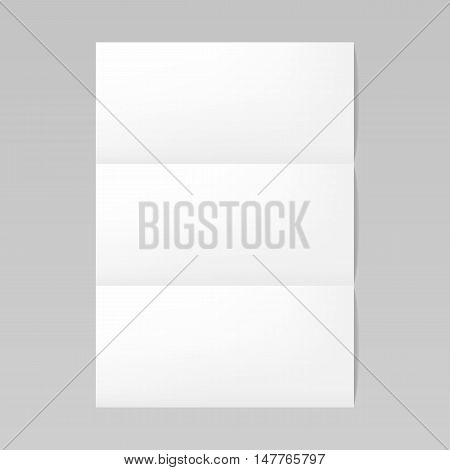 Folded realistic blank sheet of paper mockup A4
