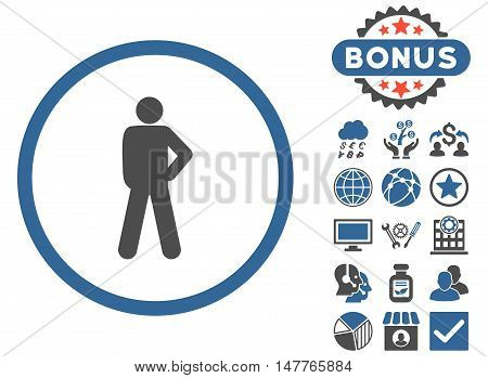Audacity icon with bonus pictures. Vector illustration style is flat iconic bicolor symbols, cobalt and gray colors, white background.