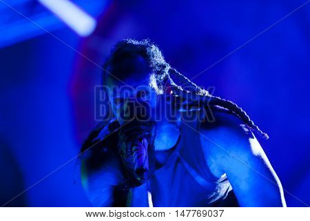 BUDVA- JULY 16 2015: THE PRODIGY BAND GIG ON THE MAIN STAGE AT SEA DANCE FESTIVAL. MUSIC FESTIVAL JULY 16 2015 IN BUDVA JAZ BEACH MONTENEGRO