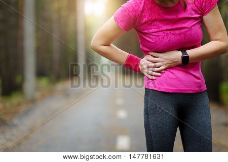 Side Stitch - Woman Runner Side Cramps.