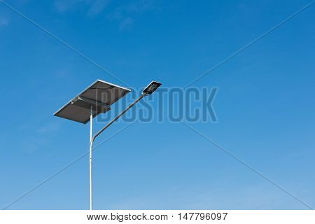 Solar panel and luminaire of lighting pole.