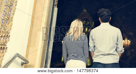 Break Couple Destination Explore Peace Summer Concept