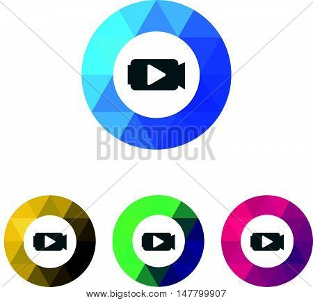 Modern Low Poly Ring Camera Video Icon