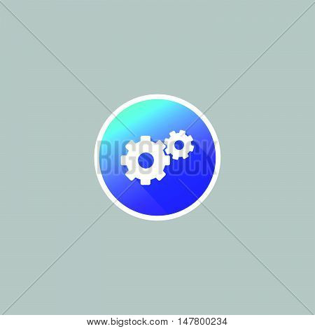 Modern Gear or Setting Icon with Long Shadow