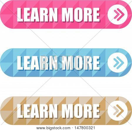 Colorful Set of Learn More Label wit Pattern