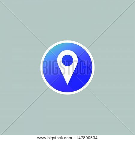 Modern Map Marker Icon with Long Shadow