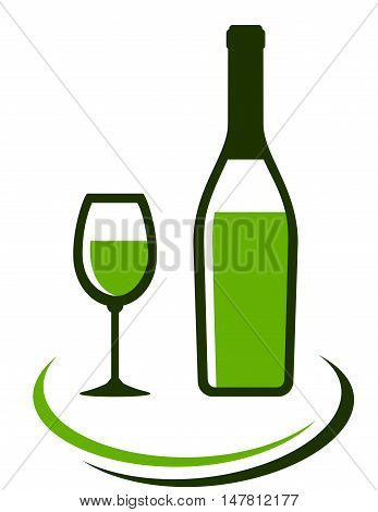 Bottle And Glass Of White Wine