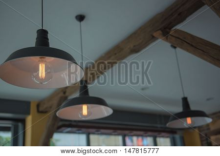 Vintage Hanging lamp  decor. Edison lamp. In the room