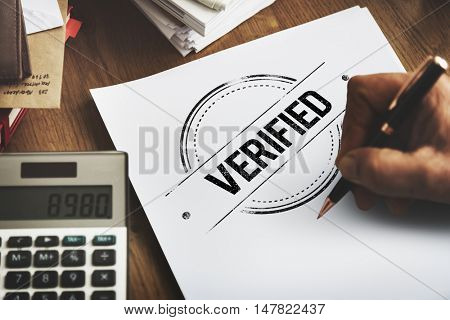 Verified Certified Affirm Authorised Approve Concept