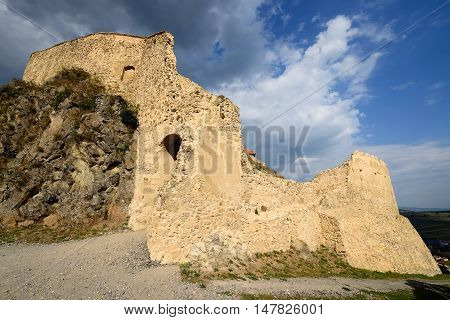 Ruins of the peasant castle in the Rupea town nearby Sighisoara Romania Transylvania