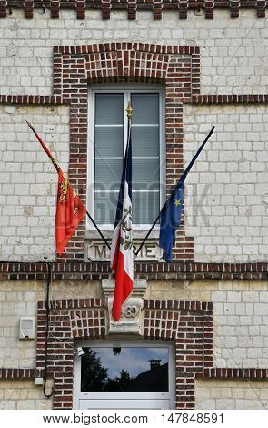 Saint Wandrille Rancon France - june 22 2016 : the city hall