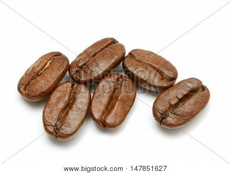 Coffee beans isolated on a white background