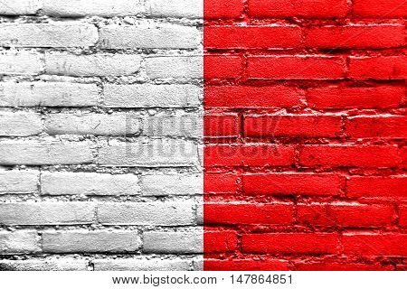 Flag Of Mdina, Malta, Painted On Brick Wall