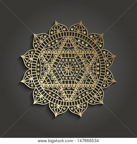 Yoga studio business template with chakra Anahata pictogram. Vector illustration.