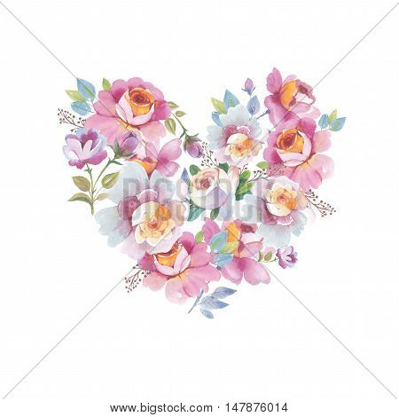 Wildflower rose flower in a watercolor style isolated. Full name of the herb: rose, Hulthemia, Rosa. Aquarelle flower could be used for background, texture, pattern, frame or border.