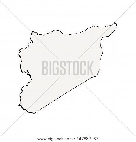 3D Vector Syria Map Border Concept Outline