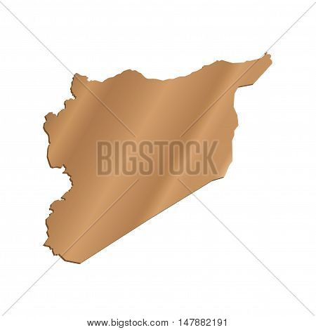 3D Vector Syria Map Pearl Border Outline