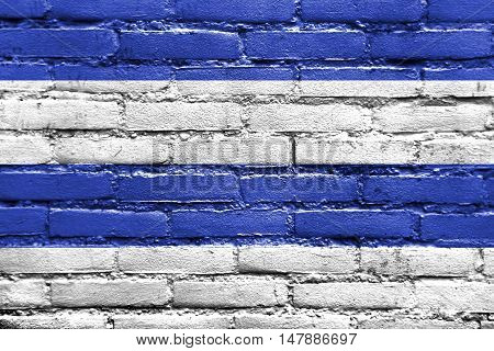 Flag Of Oslo, Norway, 1924-2000, Painted On Brick Wall