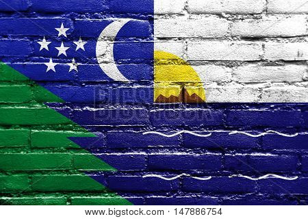 Flag Of Paita, Peru, Painted On Brick Wall