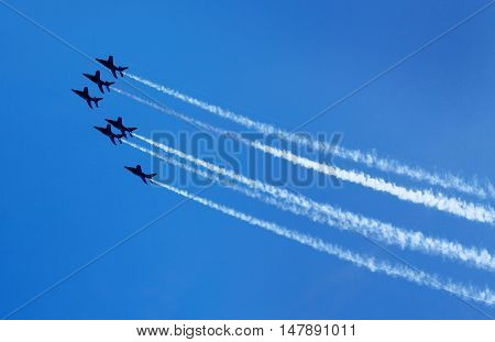 Aerobatic Team In Action