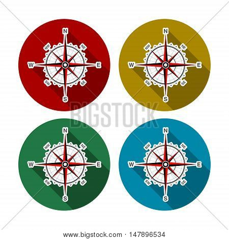 Compass icon. Compass icon art, four set