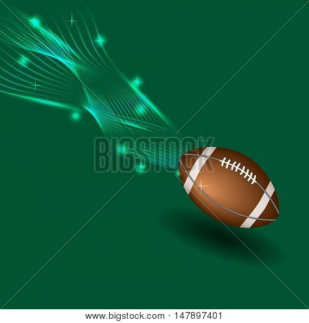 Background abstract green American football ball frame illustration vector