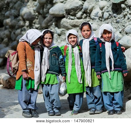 Balti Children In Ladakh, India