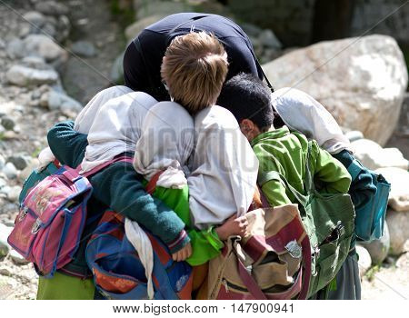 Children In Turtuk Village, Ladakh, India