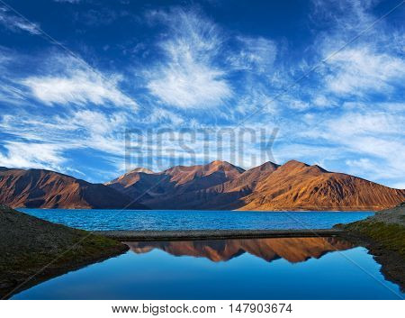 Pangong Tso Lake In Ladakh, India