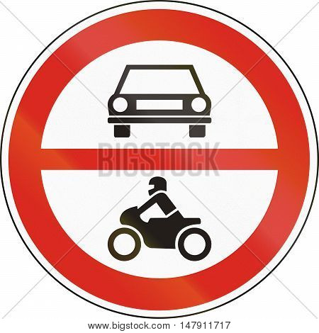 Road Sign Used In Hungary - No Motor-driven Vehicles