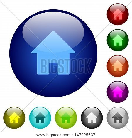 Set of color home glass web buttons.