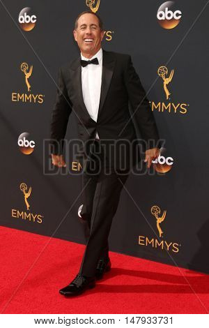 LOS ANGELES - SEP 18:  Jerry Seinfeld at the 2016 Primetime Emmy Awards - Arrivals at the Microsoft Theater on September 18, 2016 in Los Angeles, CA