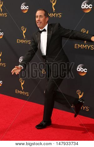 LOS ANGELES - SEP 18:  Jerry Seinfeld at the 2016 Primetime Emmy Awards - Arrivals at the Microsoft Theater on September 18, 2016 in Los Angeles, CA
