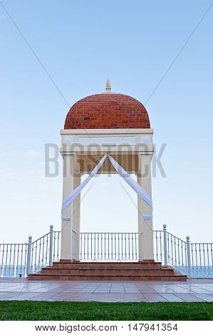Beach front alter overlooking the Sea of Cortez.