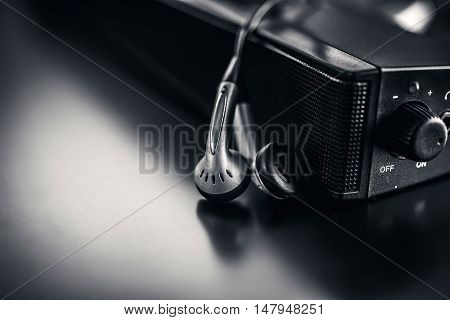 earpiece with speaker background . . .