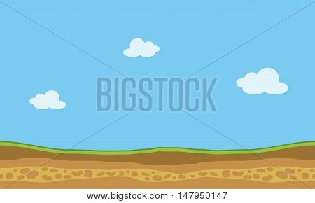 Vector landscape nature game backgrounds of silhouettes
