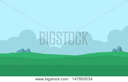 Silhouette of hill nature landscape for game backgrounds illustration
