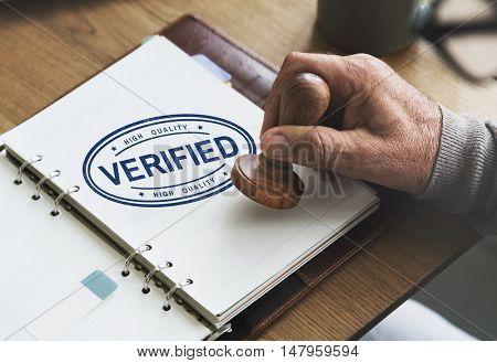 Verified Certified Affirm Authorised Approve Concept