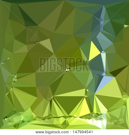 Low polygon style illustration of a chartreuse green abstract geometric background.
