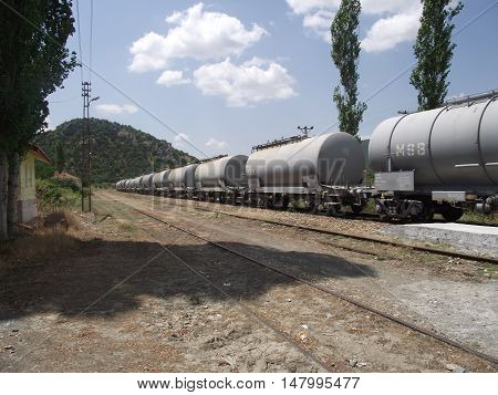 Railway freight train rail transport railway wagons tren vagon
